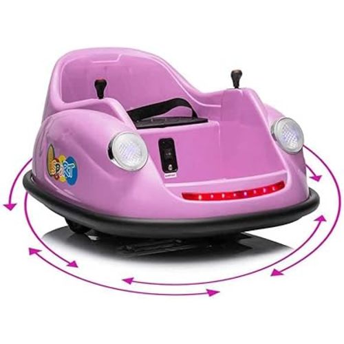 12V Bumper Car for Toddlers, Electric Toy Ride on Battery Car with Kids W/Parent Remote Control, 2-Speed, 360 Degree Spin, Music & LED Lights for Kids, Purple