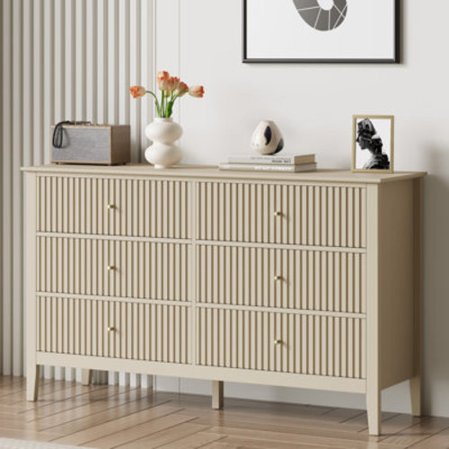Lark Manor Cydny 6 Drawer 47" W Wood Double Dresser | Wayfair
