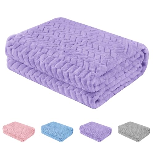 Baby Blanket Flannel, Cozy Throw Blankets for Newborn Infant and Toddler, Super Soft and Warm Receiving Baby Blanket for Crib Stroller (Purple 30 * 40")
