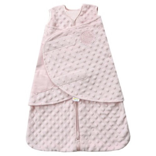 HALO Innovations SleepSack Swaddle Wrap Plushy Dot Velboa, Color: Pink, Size: Newborn