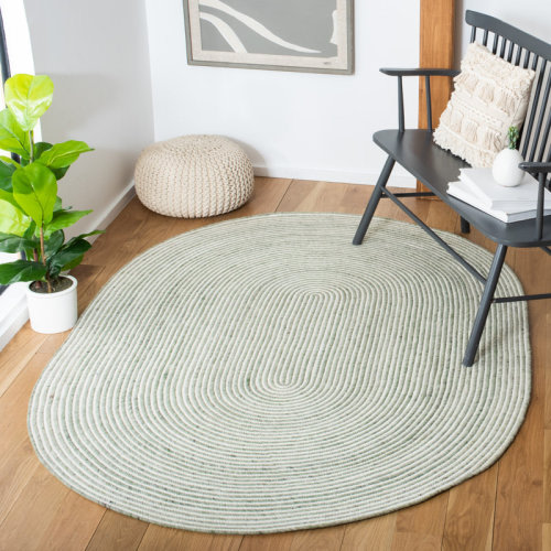 Highland Dunes Mccarthy Hand Woven Wool/Cotton Rug in Green/Ivory & Reviews | Wayfair
