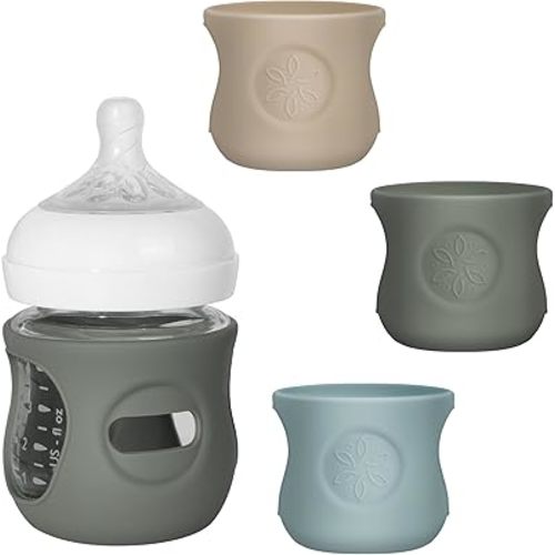 3 Pack Silicone Sleeves for Philips Avent Natural Bottle, Food Grade Silicone Anti Breakage Baby Bottles Holder, Compatible with Philips Avent Glass Natural Baby Bottle 4oz