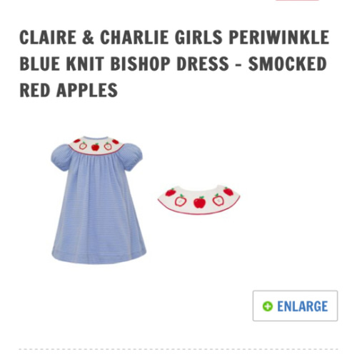 The Best Dressed Child Boutique- Claire & Charlie Girls Periwinkle Blue Knit Bishop Dress - Smocked Red Apples