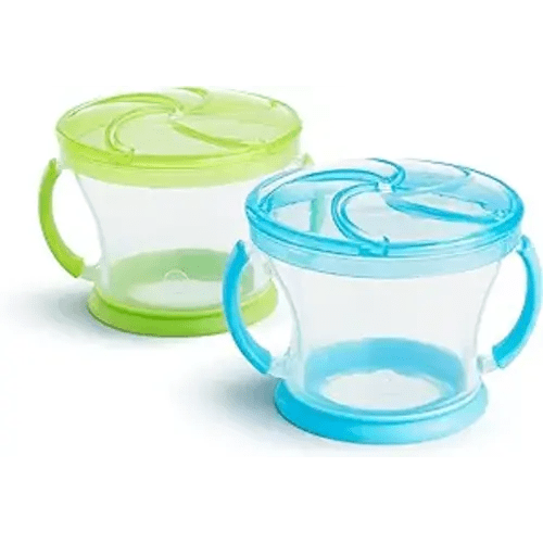 Munchkin® Snack Catcher® Toddler Snack Cups, 2 Count (Pack of 1), Blue/Green