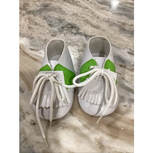 White Green Baby Golf Shoes Fringe 0-6 Months Original Box Daddy’s Caddy mudpie