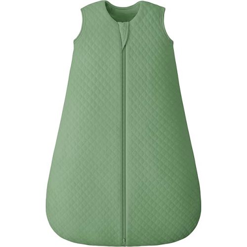 Baby Sleep Sack 6-12 Months 2.5 TOG, Winter Cotton Sleep Sacks Newborn and Infant, Warm Quilted Baby Wearable Blanket, Newborn Sleeping Bag with 2-Way Zipper Green 1 Pack