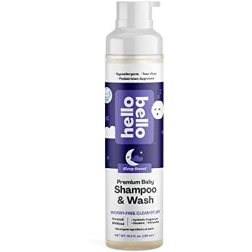 Hello Bello Sweet Sleep Extra Gentle Shampoo & Body Wash | Tear-Free, Hypoallergenic, Dermatologist & Pediatrician Tested, Plant Based Formula for Babies and Kids | 10 FL Oz
