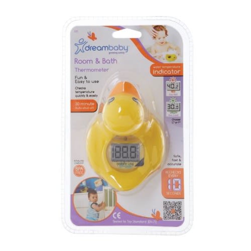 Dreambaby Room and Bath Baby Thermometer - Model L321 - Reliable Temperature Readings - Yellow Duck