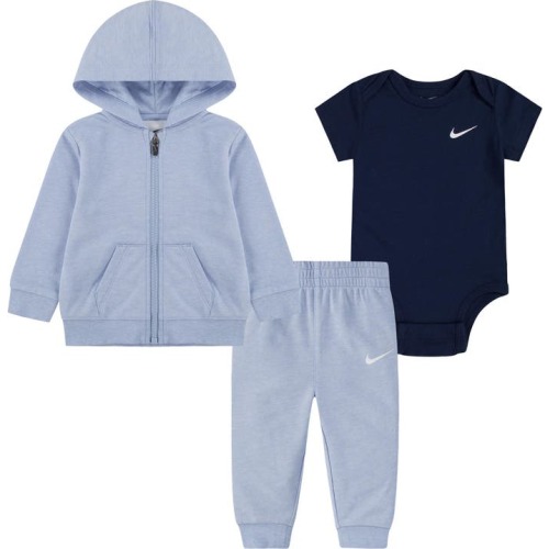 Baby Zip Hoodie, Bodysuit & Joggers Set, 0-3M, Colbalt Bliss Heather