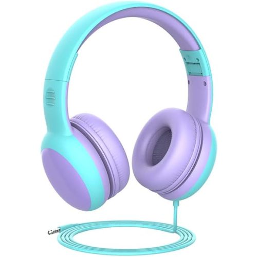 gorsun Kids Headphones with Limited Volume, Cat Ear Toddler Headphones, Wired Headphone Over Ear for Boys and Girls,Stereo Sound Foldable 3.5mm Headset for Children
