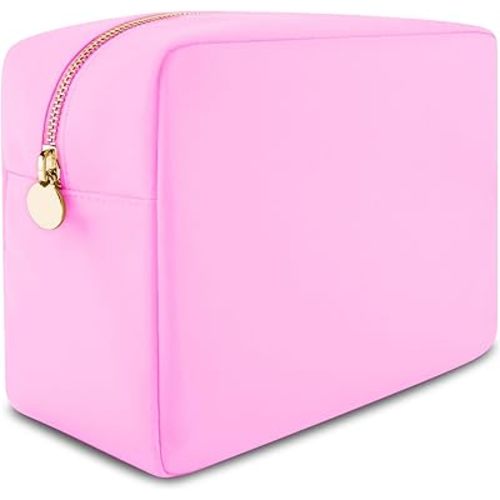 DANCOUR Nylon Makeup Bags for Women Large Preppy Travel Toiletry Pouch Cosmetic Bag Makeup Organizer