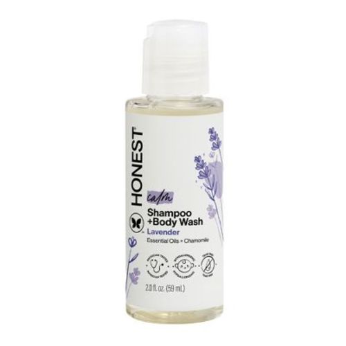 The Honest Company Calm Shampoo + Body Wash - Travel Size - Lavender- 2 fl oz: Dye-Free, Paraben-Free, Phthalate-Free, Artificial Fragrance-Free
