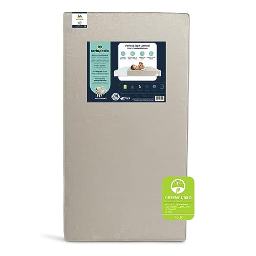 Serta Perfect Start Limited Dual Sided Baby Crib Mattress and Toddler Mattress, Breathable Fiber Core, GREENGUARD Gold Certified, Waterproof, 35 Year Warranty, Made in USA