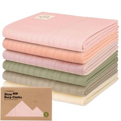 KeaBabies 6pk Shea Baby Burp Cloths, 20x12 Organic Cotton Burping Cloths for Babies, Boys, Girls, Soft & Absorbent Spit Up Rag (Embrace)