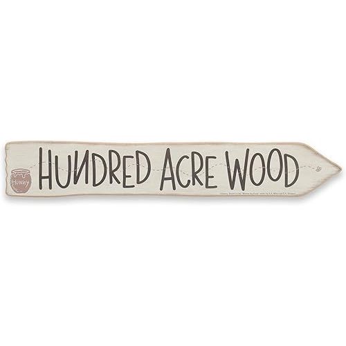 Disney Winnie the Pooh Hundred Acre Wood Arrow Wall Decor - Fun Hundred Acre Wood Sign for Kids' Bedroom or Nursery