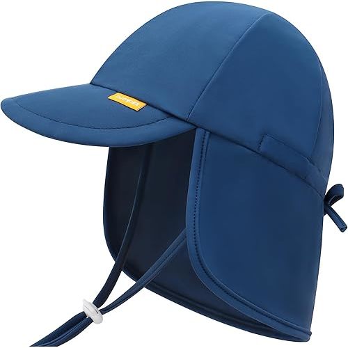 Adjustable Baby Sun Hats with UPF50+ & Neck Flap Protection - Perfect Swim & Play Toddler Hat for Girls & Boys