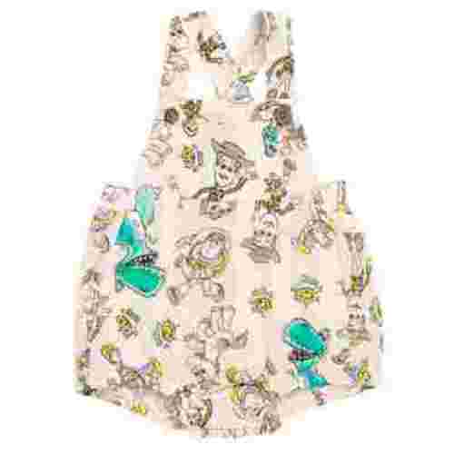 Disney Toy Story Woody Buzz Lightyear Slinky Dog Cotton Gauze Matching Family Short Overalls Newborn to Infant