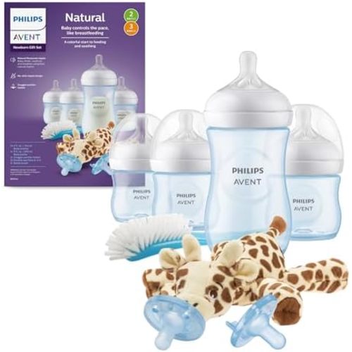Philips Avent Natural Response Baby Gift Set, 4 Bottles, 2 Pacifiers, Brush