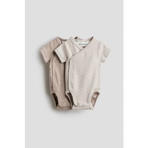 2-PACK RIBBED WRAPOVER BODYSUITS