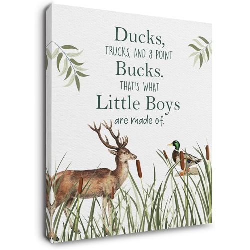 16x24 Ryeolo Boys Room Wall Art, Gifts for Baby Boys, Deer Picture Wall Art 16X24 Inches, Famous Quotes Framed Canvas Wall Art, Rustic Nursery Southern Decor