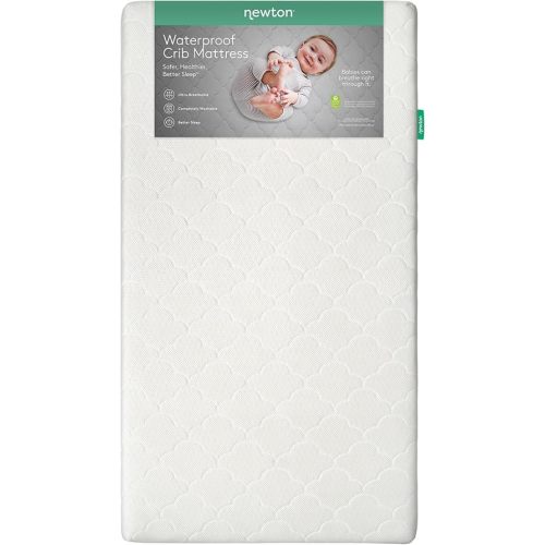 Newton Baby Crib Mattress and Toddler Bed - Waterproof - Ultra-Breathable Proven to Reduce Suffocation Risk, 100% Washable, Better Than Organic, 2-Stage Removable Cover, Deluxe 5.5" Thick - White