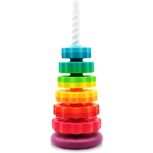 Baby Spin Stack Toy,Premium Stacking Toy for Kids, Spinning Stacking Toy for Babies and Toddlers,Educational Toddler Learning Toy,Baby 1 2 3 Birthday Gifts,Autism Sensory Spinning Toy