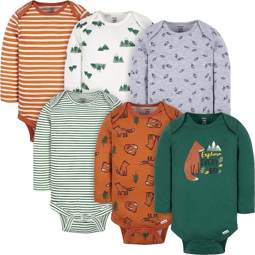 Gerber Baby-Boys 6-Pack Long-Sleeve Onesies Bodysuit