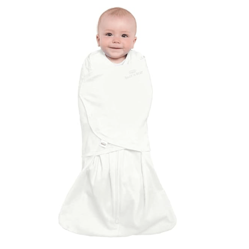 HALO 100% Cotton Sleepsack Swaddle, 3-Way Adjustable Wearable Blanket, TOG 1.5, Cream, Newborn, 0-3 Months