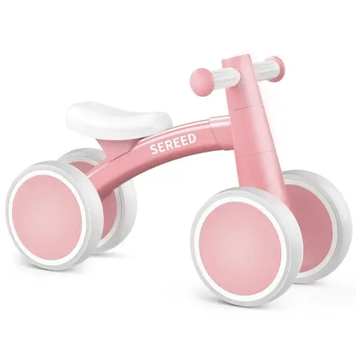 SEREED Baby Balance Bike for 1 Year Old Boys Girls 12-24 Month Toddler Balance Bike, 4 Wheels Toddler First Bike, First Birthday Gifts