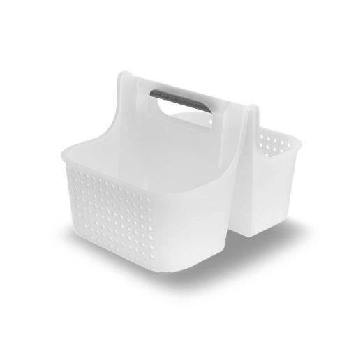 Small Soft-grip Tote Caddy Frost/gray – Madesmart: Portable Polypropylene Bath Organizer For Dorms