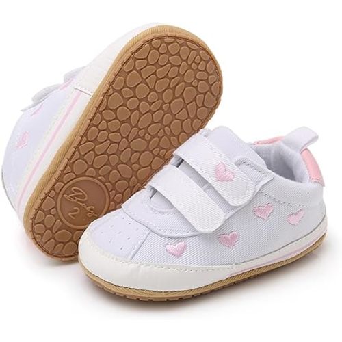Unisex Baby Boys Girls High-Top Ankle Sneakers Soft Rubber Sole Infant Crib Shoes Toddler First Walkers