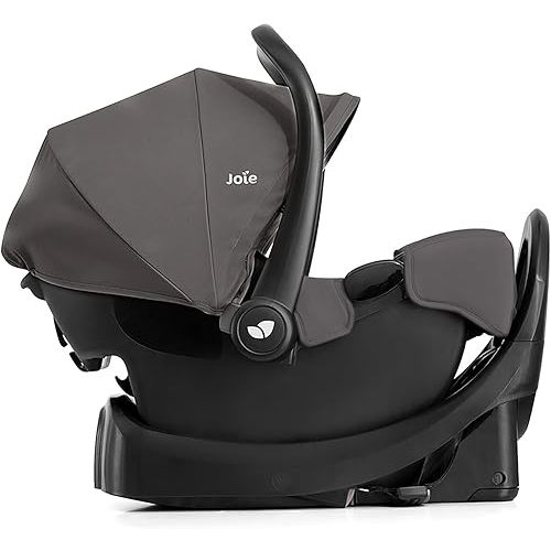 Joie Rue Lightweight Infant Car Seat & Anti-Rebound Base –Side-Impact Protection, 5-Point Harness, and UPF 50+ Canopy for Newborns and Infants (Thunder)
