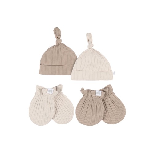Caps and No Scratch Mittens Set