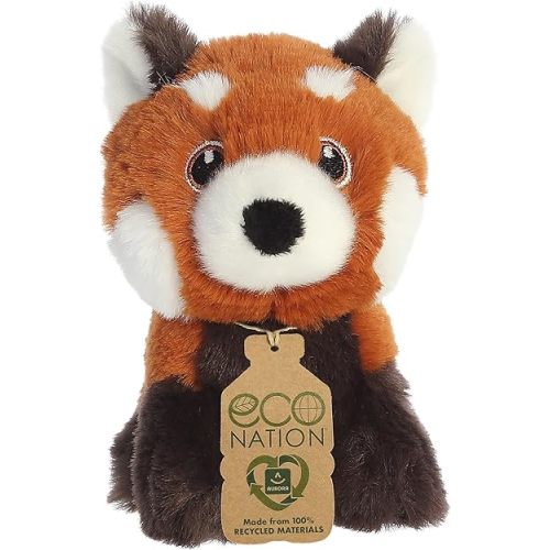 Aurora® Eco-Friendly Eco Nation™ Red Panda Stuffed Animal - Environmental Consciousness - Recycled Materials - Orange 5 Inches