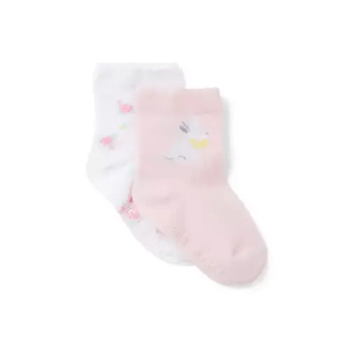 Baby White Floral And Pale Pink Bunny Baby Flower And Bunny Sock Set by Janie and Jack