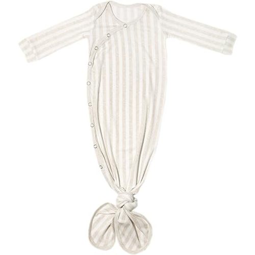 Copper Pearl Baby Gown - Knotted Newborn Sleepers for Baby Boy and Girl, Soft Stretchy Long Sleeve Infant Gowns with Bottom Tie and Hand Mittens, Perfect Hospital Coming Home Outfit (Coastal)