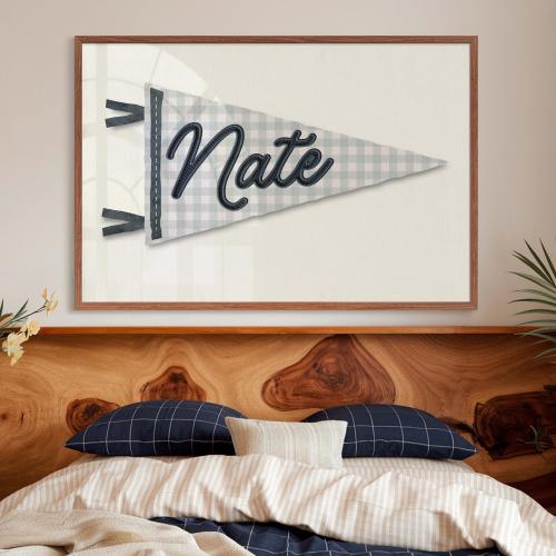 Custom Name Pennant Flag Personalized Pennant Banner Baby Shower Birthday Gift Boho Boys Room Decor Minimal Wall Art Baby Name Banner Print