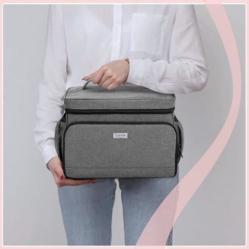 Luxja Breast Pump Bag Compatible with Spectra S1 and S2, Pumping Bag for Breast Pump and Extra Parts (Suitable for Home or Travel Use), Gray (Patent Pending)