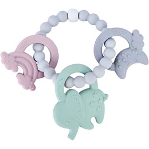 Baby Teething Toys, Silicone Teething Relief Toys, Baby Chew Toys for Sucking Needs, Infant to Toddler Teether, Food-Grade Silicone, Elephant Shape