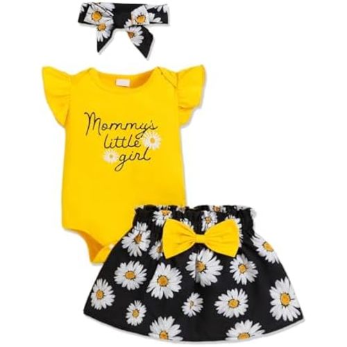 Newborn Infant Clothes Baby Girl Dress Summer Toddler Outfit Cute Girl Romper Skirt Set+Headband