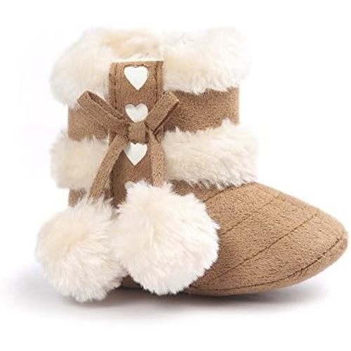 ESTAMICO Baby Girl Plush Winter Snow Bowknot Boots