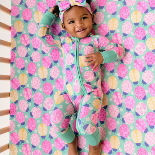 Ladybug Meadow Fitted Crib Sheet | Little Sleepies