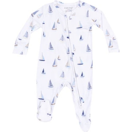 Sailboat Print Footie, 0-3M