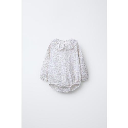 FLORAL DOTTED MESH BODYSUIT - Ecru | ZARA United States