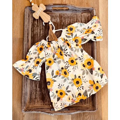 Girls Sunflower Fields Peasant Dress