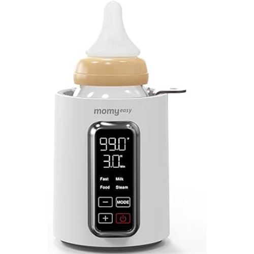 MOMYEASY Bottle Warmer, 2 Min Fast Baby Bottle Warmer for Breastmilk Formula and Baby Food, Steam Heating Bottle Warmer for All Bottles, Accurate Temperature Control with Timer, Auto Shut-Off