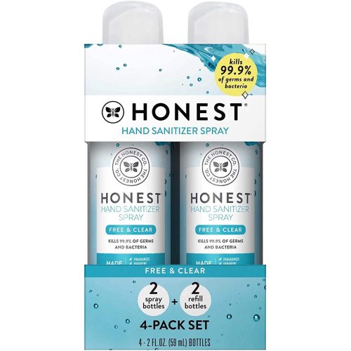 Amazon.com: The Honest Company Hand Sanitizer Spray, Free + Clear, 4 Count, 2 Fl. Oz. (8 Fl. Oz.) : Health & Household