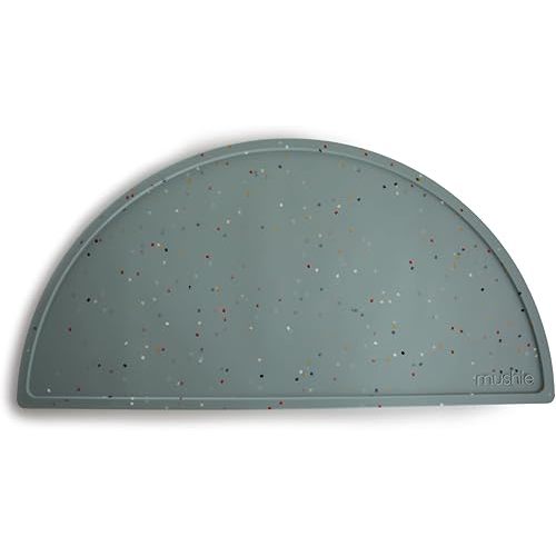 mushie Silicone Placemat for Kids | BPA-Free Non-Slip Design (Cambridge Blue Confetti)