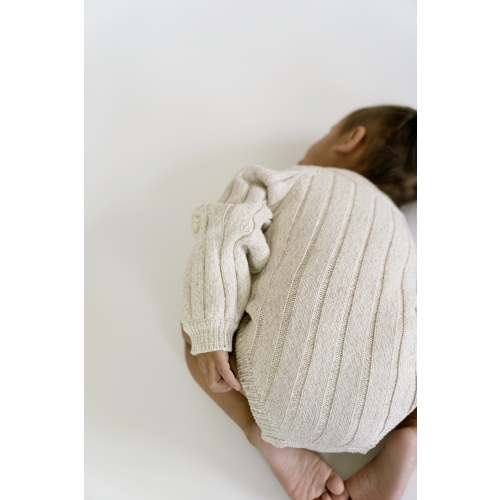 Wide Ribbed Knit Onesie ‘Oatmeal’