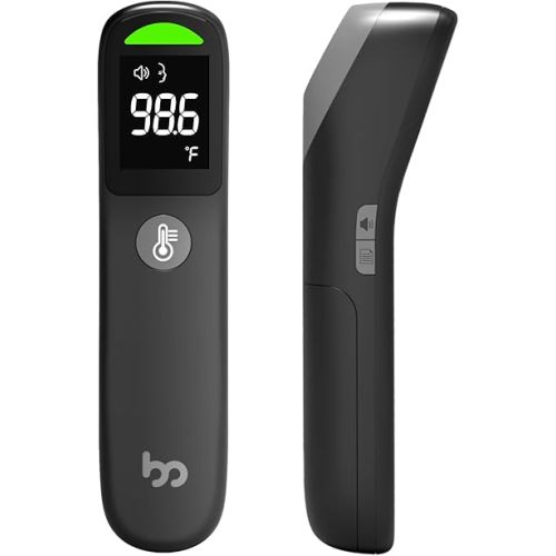 Thermometer for Adults and Kids, Automatic Measurement Within 1-3cm, Fast Accurate Baby Thermometer with Fever Alarm and Mute Mode, FSA HSA Eligible, Black